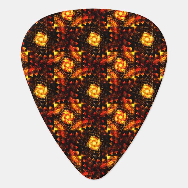 Gold Modern Boho Elegant Abstract Art Pattern #506 Guitar Pick (Front)