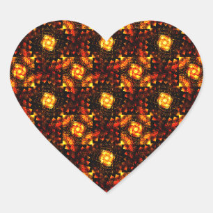 Gold Modern Boho Elegant Abstract Art Pattern #506 Heart Sticker