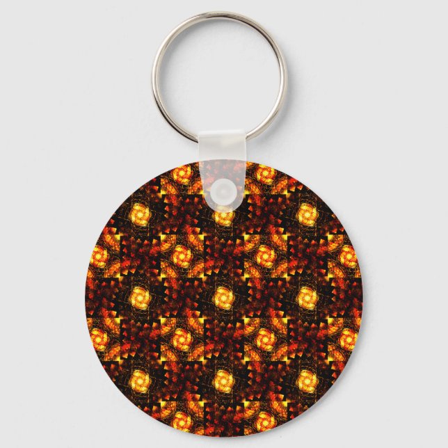 Gold Modern Boho Elegant Abstract Art Pattern #506 Keychain (Front)