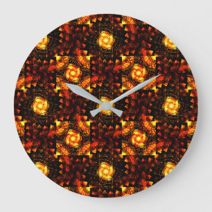 Gold Modern Boho Elegant Abstract Art Pattern #506 Large Clock