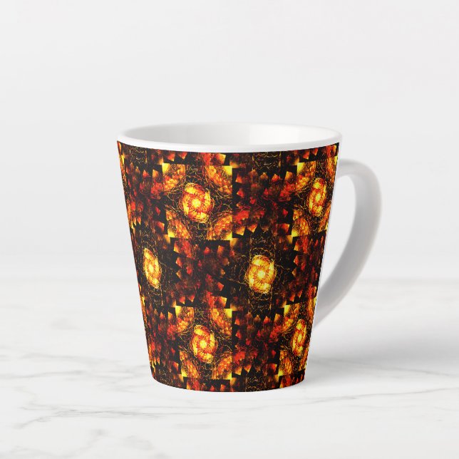 Gold Modern Boho Elegant Abstract Art Pattern #506 Latte Mug (Right Angle)