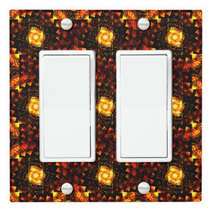 Gold Modern Boho Elegant Abstract Art Pattern #506 Light Switch Cover