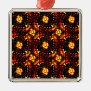 Gold Modern Boho Elegant Abstract Art Pattern #506 Metal Ornament