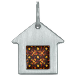 Gold Modern Boho Elegant Abstract Art Pattern #506 Pet ID Tag