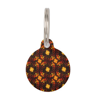 Gold Modern Boho Elegant Abstract Art Pattern #506 Pet ID Tag