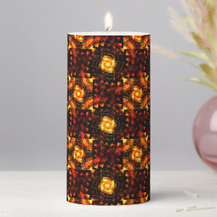 Gold Modern Boho Elegant Abstract Art Pattern #506 Pillar Candle
