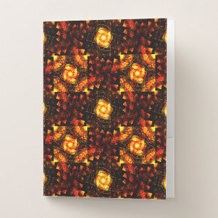 Gold Modern Boho Elegant Abstract Art Pattern #506 Pocket Folder
