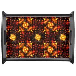 Gold Modern Boho Elegant Abstract Art Pattern #506 Serving Tray