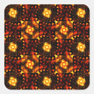 Gold Modern Boho Elegant Abstract Art Pattern #506 Square Sticker