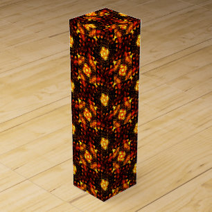 Gold Modern Boho Elegant Abstract Art Pattern #506 Wine Box