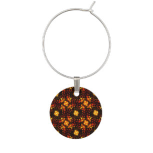 Gold Modern Boho Elegant Abstract Art Pattern #506 Wine Charm