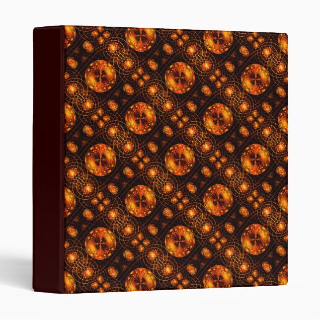 Gold Modern Boho Elegant Abstract Art Pattern #507 3 Ring Binder (Front/Spine)