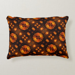 Gold Modern Boho Elegant Abstract Art Pattern #507 Accent Pillow