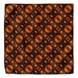 Gold Modern Boho Elegant Abstract Art Pattern #507 Bandana