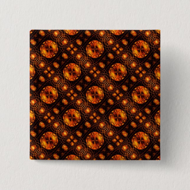 Gold Modern Boho Elegant Abstract Art Pattern #507 Button (Front)