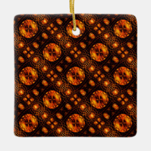 Gold Modern Boho Elegant Abstract Art Pattern #507 Ceramic Ornament