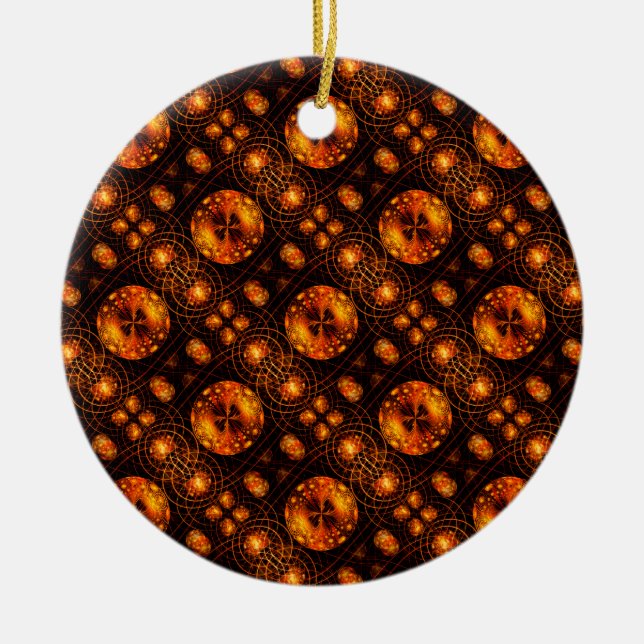 Gold Modern Boho Elegant Abstract Art Pattern #507 Ceramic Ornament (Front)