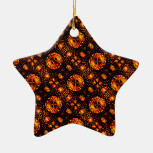Gold Modern Boho Elegant Abstract Art Pattern #507 Ceramic Ornament