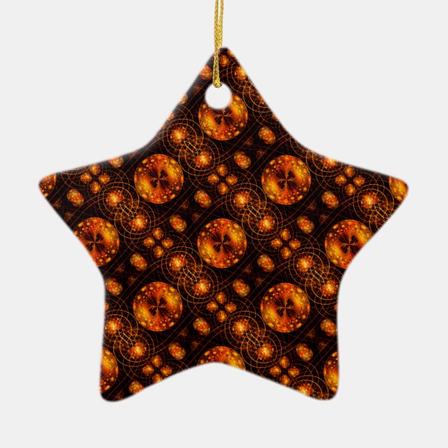 Gold Modern Boho Elegant Abstract Art Pattern #507 Ceramic Ornament (Front)