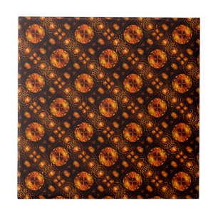 Gold Modern Boho Elegant Abstract Art Pattern #507 Ceramic Tile