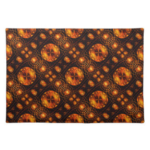 Gold Modern Boho Elegant Abstract Art Pattern #507 Cloth Placemat