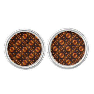 Gold Modern Boho Elegant Abstract Art Pattern #507 Cufflinks