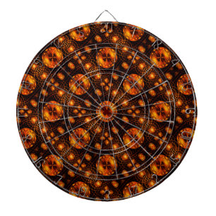 Gold Modern Boho Elegant Abstract Art Pattern #507 Dart Board