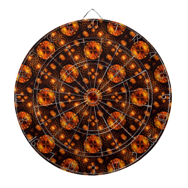 Gold Modern Boho Elegant Abstract Art Pattern #507 Dart Board (Front)