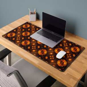 Gold Modern Boho Elegant Abstract Art Pattern #507 Desk Mat