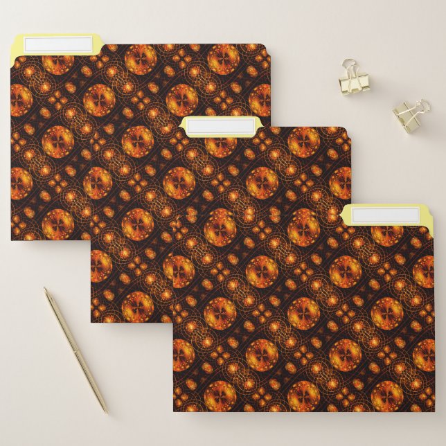 Gold Modern Boho Elegant Abstract Art Pattern #507 File Folder (Set)