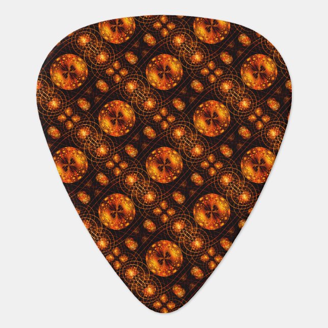 Gold Modern Boho Elegant Abstract Art Pattern #507 Guitar Pick (Front)