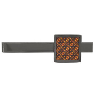 Gold Modern Boho Elegant Abstract Art Pattern #507 Gunmetal Finish Tie Bar