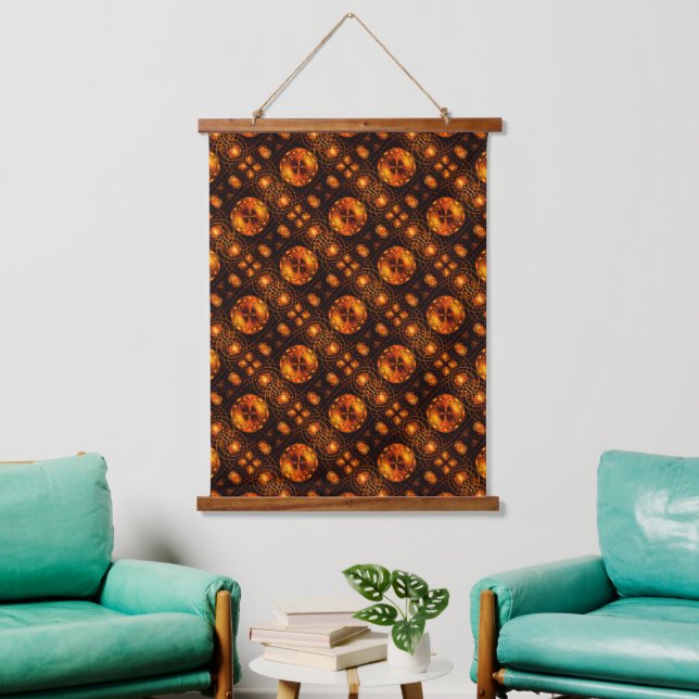 Gold Modern Boho Elegant Abstract Art Pattern #507 Hanging Tapestry (Living Room)