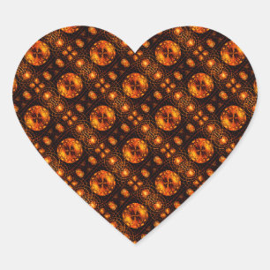 Gold Modern Boho Elegant Abstract Art Pattern #507 Heart Sticker