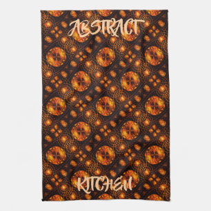 Gold Modern Boho Elegant Abstract Art Pattern #507 Kitchen Towel