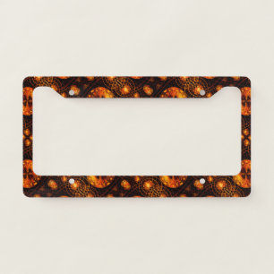 Gold Modern Boho Elegant Abstract Art Pattern #507 License Plate Frame