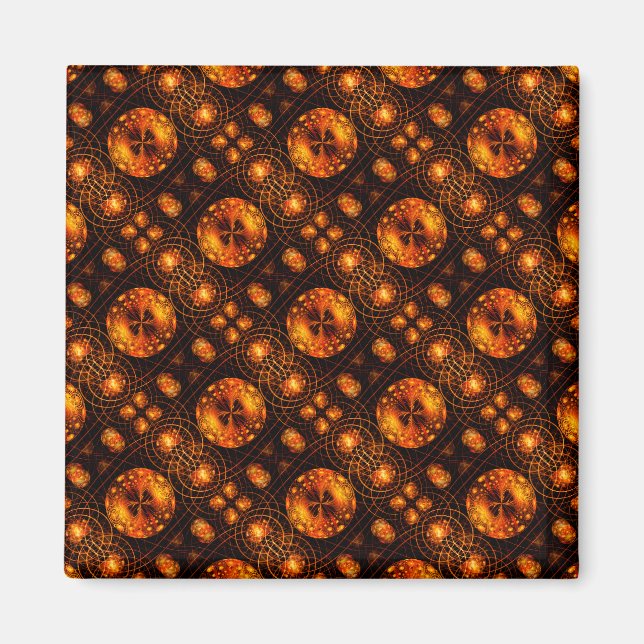 Gold Modern Boho Elegant Abstract Art Pattern #507 Magnet (Front)