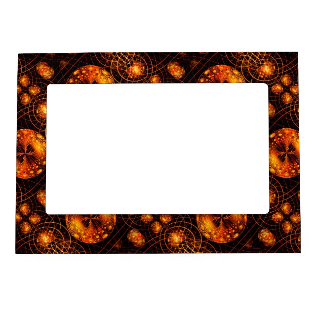 Gold Modern Boho Elegant Abstract Art Pattern #507 Magnetic Frame (Front)