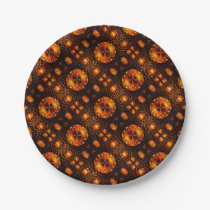 Gold Modern Boho Elegant Abstract Art Pattern #507 Paper Plates