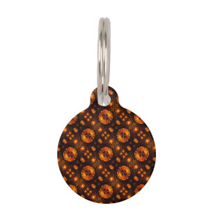 Gold Modern Boho Elegant Abstract Art Pattern #507 Pet ID Tag