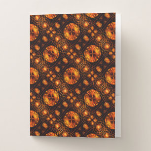Gold Modern Boho Elegant Abstract Art Pattern #507 Pocket Folder