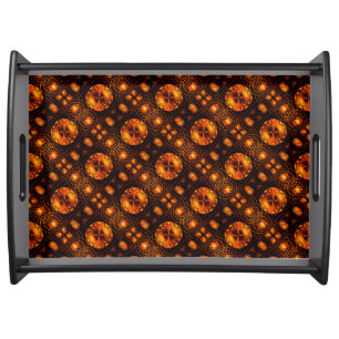 Gold Modern Boho Elegant Abstract Art Pattern #507 Serving Tray