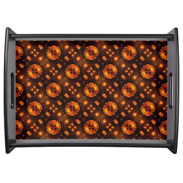 Gold Modern Boho Elegant Abstract Art Pattern #507 Serving Tray (Front)