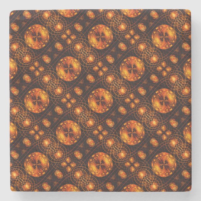 Gold Modern Boho Elegant Abstract Art Pattern #507 Stone Coaster (Front)