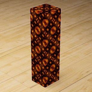 Gold Modern Boho Elegant Abstract Art Pattern #507 Wine Box