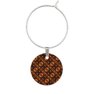 Gold Modern Boho Elegant Abstract Art Pattern #507 Wine Charm
