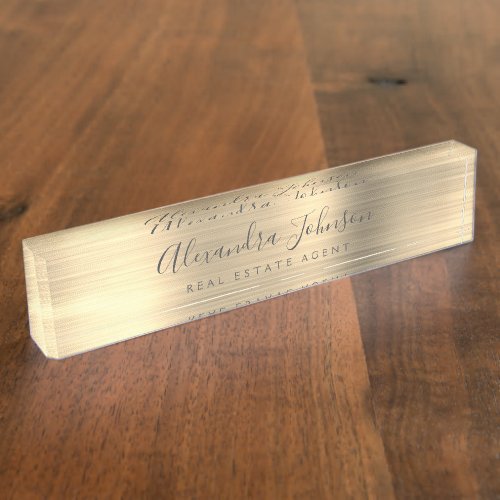 Gold Modern Business Elegant Professional Desk Name Plate