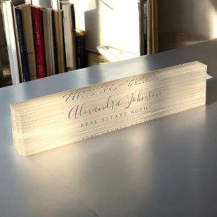 Gold Modern Business Elegant Professional Desk Name Plate