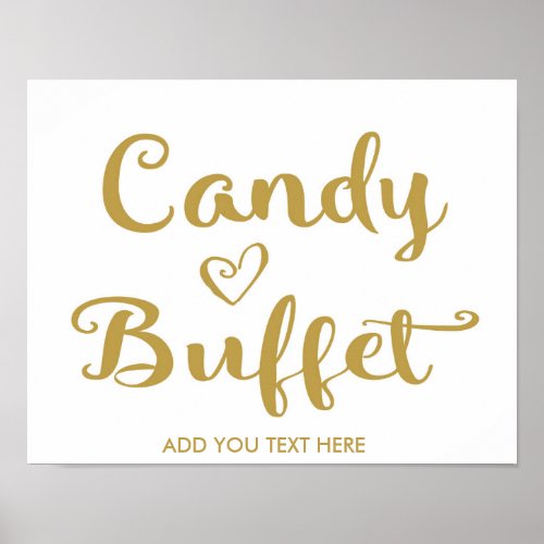 Gold Modern Calligraphy Candy Buffet print