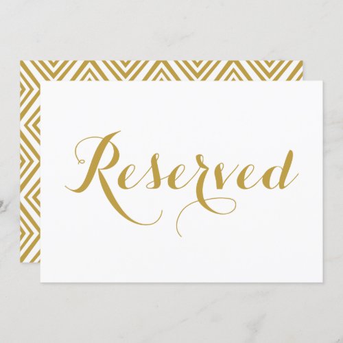 Gold Modern Calligraphy Reserved Wedding Sign Invitation